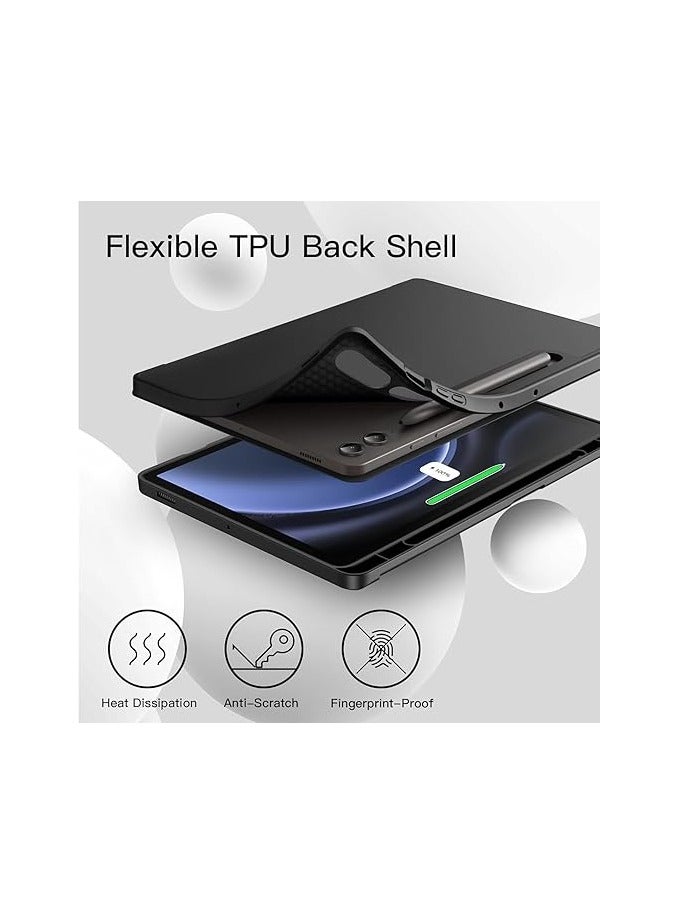 general Leather Case Compatible with Samsung Galaxy Tab S10 Plus 12.4 Inch 2024, TPU Three Folding Protection Shell Cover with Pen Slot and Auto Sleep/Wake-up Cover for Galaxy Tab S10+ - Image 4
