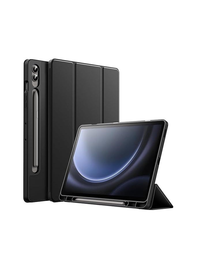 general Leather Case Compatible with Samsung Galaxy Tab S10 Plus 12.4 Inch 2024, TPU Three Folding Protection Shell Cover with Pen Slot and Auto Sleep/Wake-up Cover for Galaxy Tab S10+ - Image 1