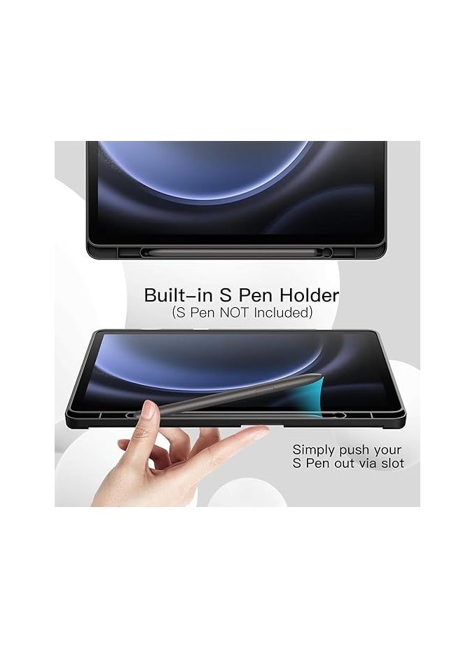 general Leather Case Compatible with Samsung Galaxy Tab S10 Plus 12.4 Inch 2024, TPU Three Folding Protection Shell Cover with Pen Slot and Auto Sleep/Wake-up Cover for Galaxy Tab S10+ - Image 5