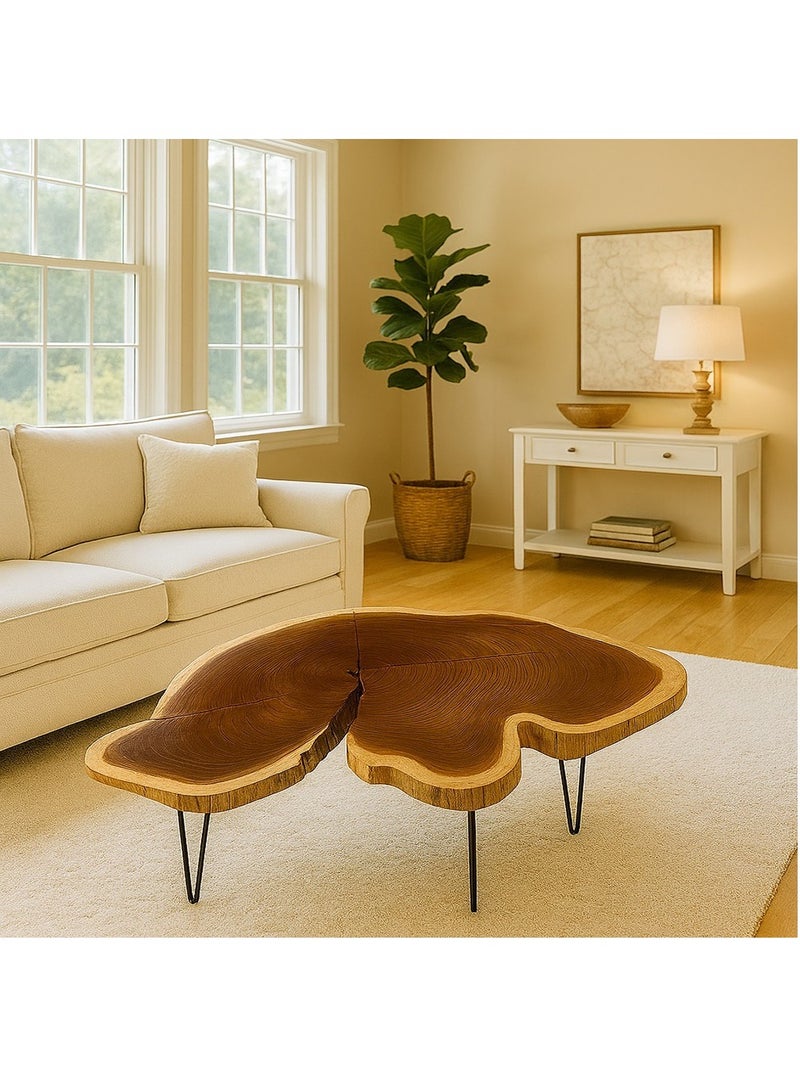 أثاث شندور طاولة خشبية | طاولة القهوة | شكل السحابة | طاولة جانبية | خشب الجوز - Image 1