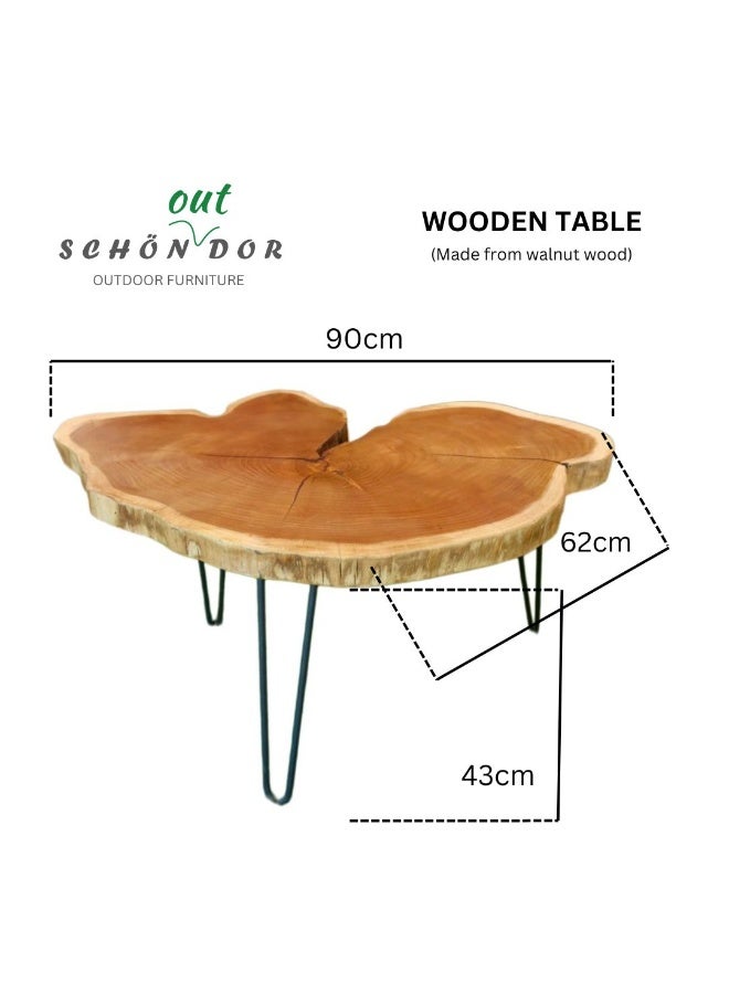 أثاث شندور طاولة خشبية | طاولة القهوة | شكل السحابة | طاولة جانبية | خشب الجوز - Image 3