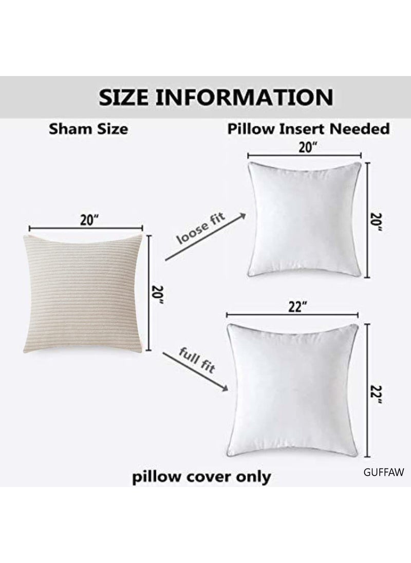 GUFFAW GUFFAW Microfiber Cushion Inserts with Luxurious Corduroy Cushion Covers Hotel Quality 24x24 inches 4  - Image 5