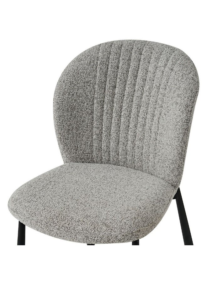 DANUBE HOME مجموعة كراسي طعام دافيون من 2 مع قماش مبطن | كراسي طعام مطبخ متينة بدون طاولة | أثاث تصميم حديث بمقعد فردي لغرفة الطعام L 62.5 x W 50 x H 83.5 سم - رمادي فاتح - Image 5