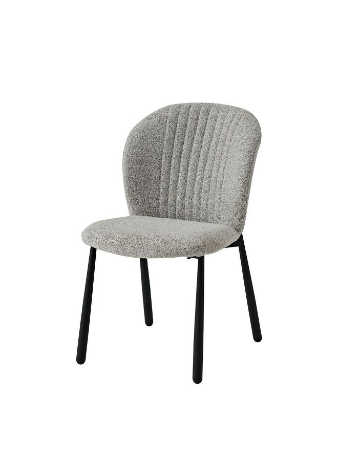 DANUBE HOME مجموعة كراسي طعام دافيون من 2 مع قماش مبطن | كراسي طعام مطبخ متينة بدون طاولة | أثاث تصميم حديث بمقعد فردي لغرفة الطعام L 62.5 x W 50 x H 83.5 سم - رمادي فاتح - Image 1