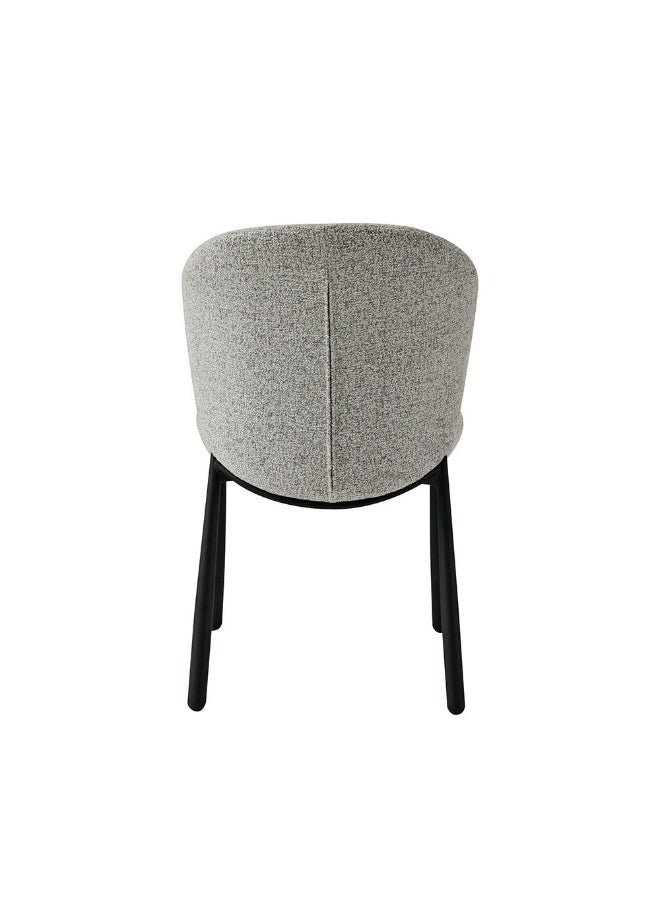 DANUBE HOME مجموعة كراسي طعام دافيون من 2 مع قماش مبطن | كراسي طعام مطبخ متينة بدون طاولة | أثاث تصميم حديث بمقعد فردي لغرفة الطعام L 62.5 x W 50 x H 83.5 سم - رمادي فاتح - Image 4