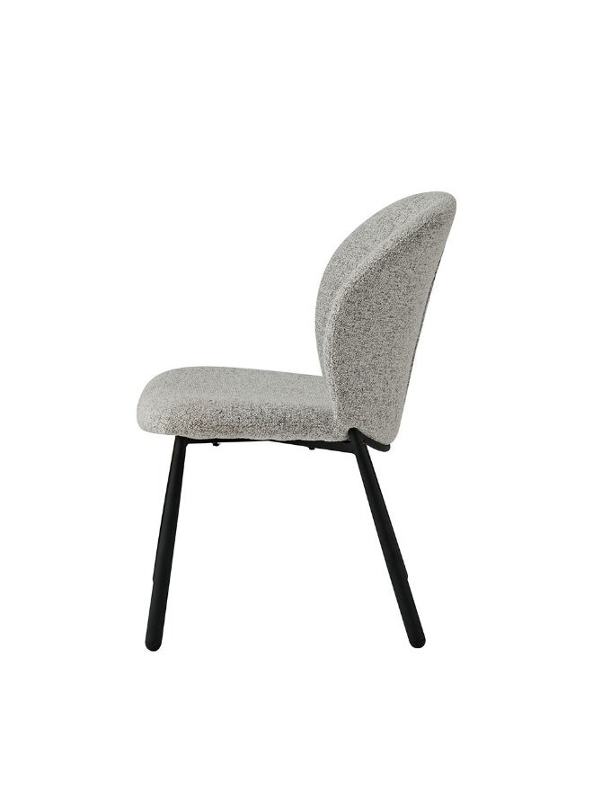 DANUBE HOME مجموعة كراسي طعام دافيون من 2 مع قماش مبطن | كراسي طعام مطبخ متينة بدون طاولة | أثاث تصميم حديث بمقعد فردي لغرفة الطعام L 62.5 x W 50 x H 83.5 سم - رمادي فاتح - Image 3