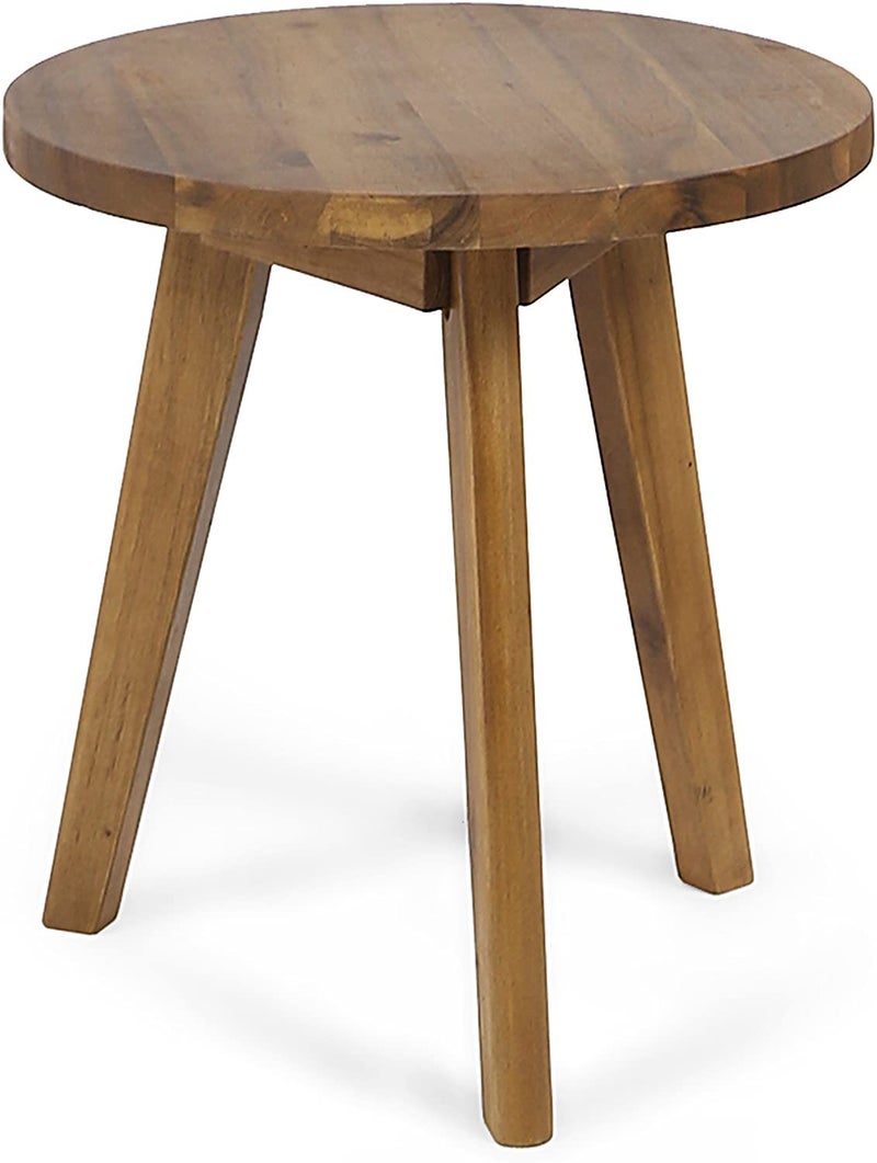 ODEJIA Outdoor Acacia Wood Side Table Natural Finish Small Coffee Table Tea Table