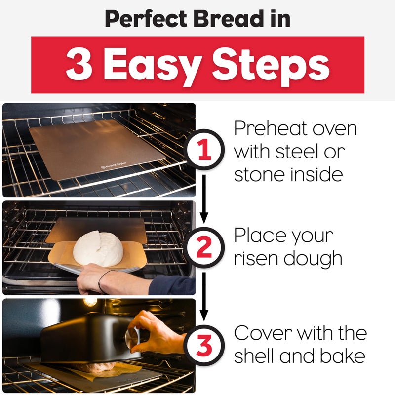 Brod & Taylor Ultralight Baking Shell for Sourdough Bread (Batard) â€“ No Preheating Needed for Crispy Crust and Even Baking - Image 3