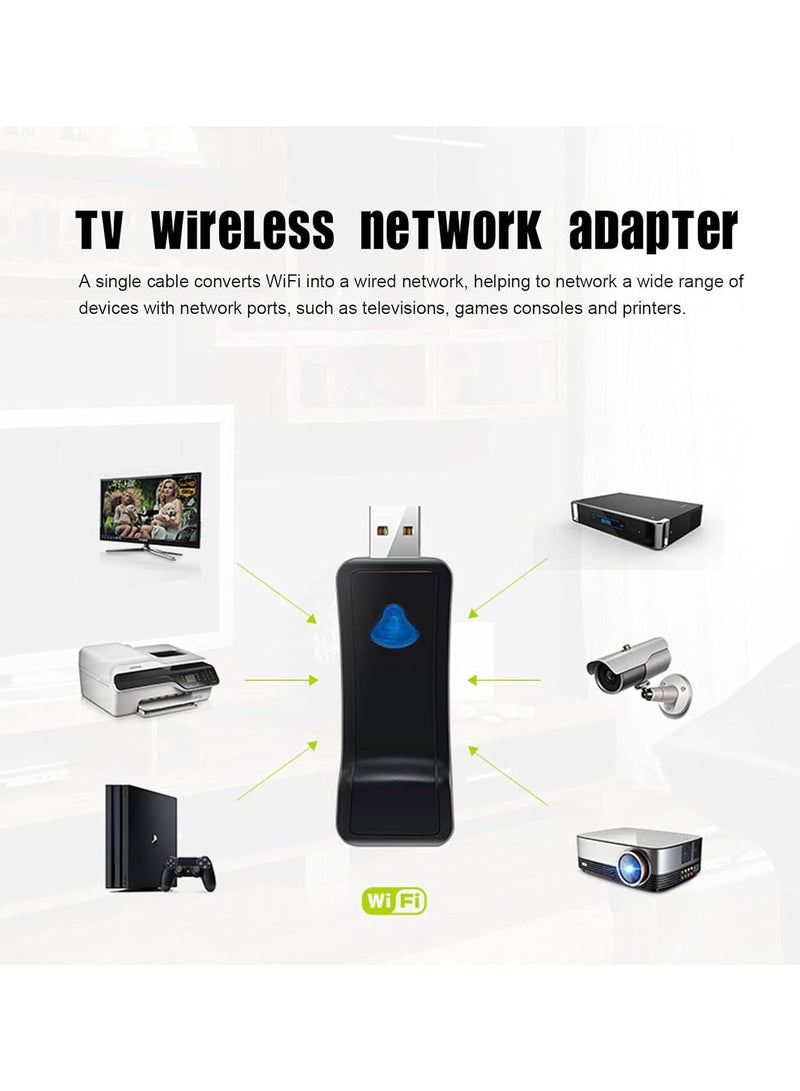 GGOOT 300Mbps USB Wireless Network Card, RJ45 WiFi Universal Wireless Adapter For TVs Game Consoles Printers, Wireless Network Adapter 2.4GHz - Image 4