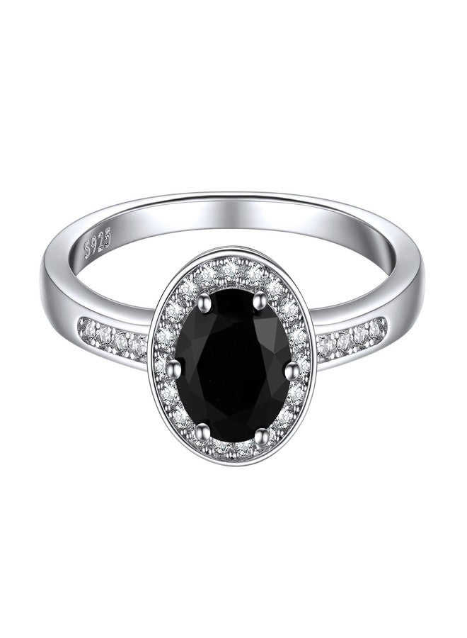ChicSilver 925 Sterling Silve 1 Carat Heart Black Cubic Zirconia Wedding Band CZ Engagement Promise Eternity Ring for Women Size 6 - Image 1