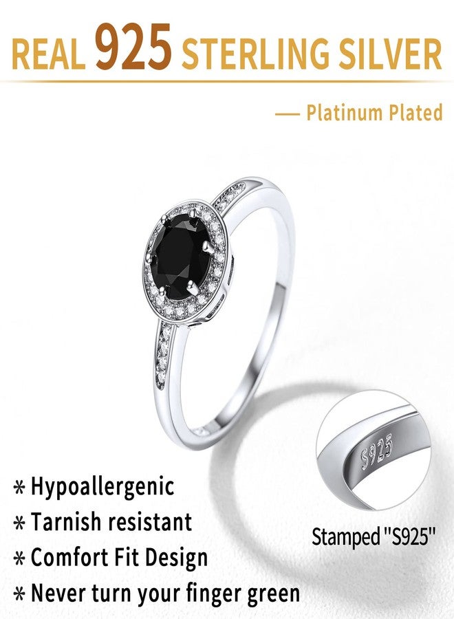 ChicSilver 925 Sterling Silve 1 Carat Heart Black Cubic Zirconia Wedding Band CZ Engagement Promise Eternity Ring for Women Size 6 - Image 4