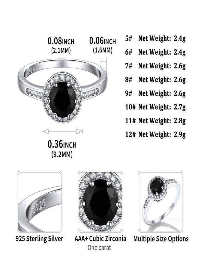 ChicSilver 925 Sterling Silve 1 Carat Heart Black Cubic Zirconia Wedding Band CZ Engagement Promise Eternity Ring for Women Size 6 - Image 5