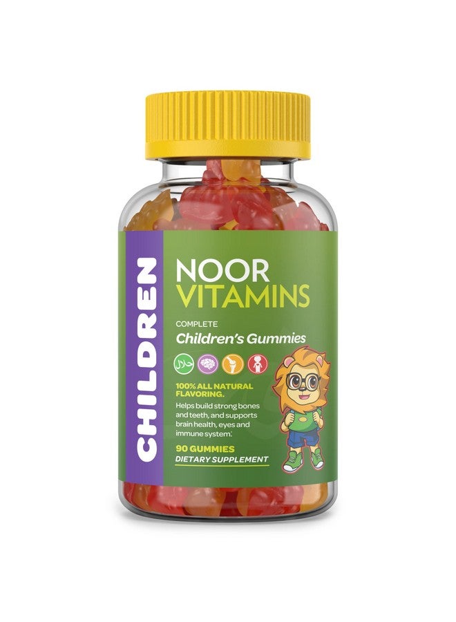 Noor Vitamins Halal Vitamins, Kids Vitamins, Kids Multivitamin Gummies Noor Vitamins: Vitamin C for Kids, D3, and Zinc for Immunity, B6 B12 for Energy. Non-GMO, Halal Gummies - 90 Count Gummy Vitamins for Kids - Image 1