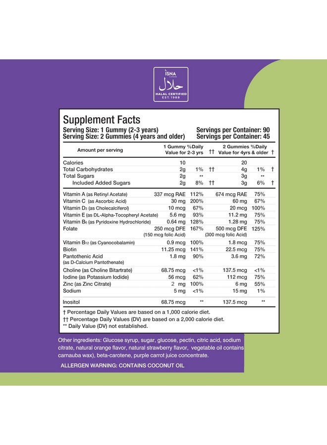 Noor Vitamins Halal Vitamins, Kids Vitamins, Kids Multivitamin Gummies Noor Vitamins: Vitamin C for Kids, D3, and Zinc for Immunity, B6 B12 for Energy. Non-GMO, Halal Gummies - 90 Count Gummy Vitamins for Kids - Image 2