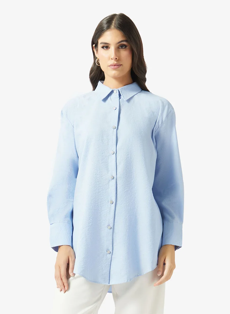 Textured Button-Down Shirt