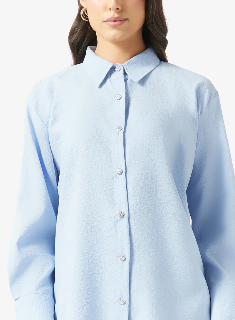Fyor  Textured Button-Down Shirt for Women | Best Price UAE