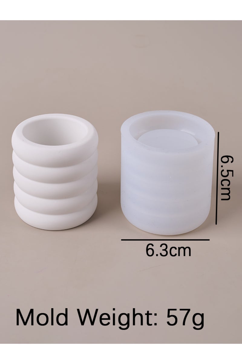 jar Cylindrical Rings Jar Silicone Mold DIY Handmade Concrete Scented Candle Cup Storage Box Planter