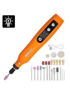 Generic 5-Speed Speed Speed Adjustment Mini Electric Grinder Tool Set USB Charging Grinding Machine for Jade Carving Wood Punching Metal Grinding Polishing Orange 21.0x7.0x5.5cm  - Image 1