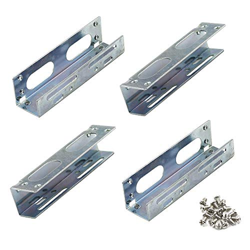 PHITUODA 3.5" to 5.25" Hard Drive Bay Metal Mounting Bracket Adapter for 5.25" Internal Bay Drive, HDD Drive Adapter -2 Pairs - Image 1