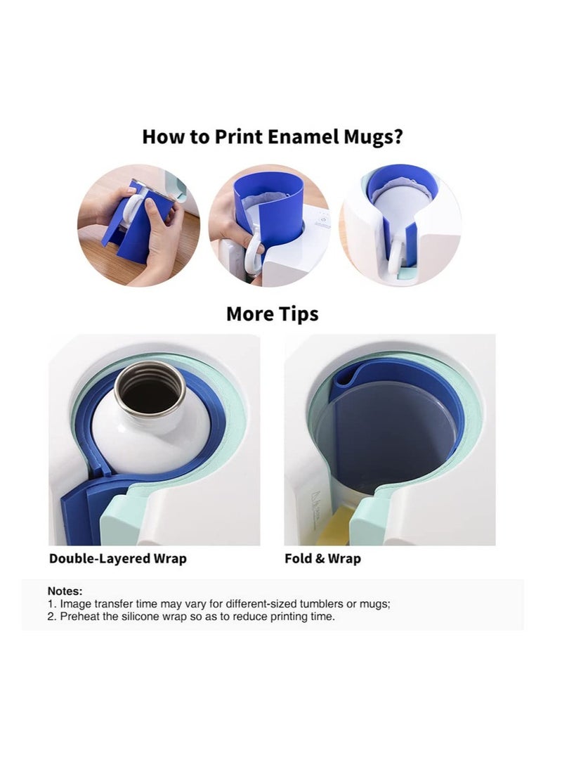 Excefore 3 Pcs Silicone Mug wrap Wrap Sleeve, Sublimation Tumblers Wrap for Cricut Mug Press, Suitable for Mug Cup Press Machine Tumbler Heat Press Attachment (Blue, 9.8x4.8") - Image 4