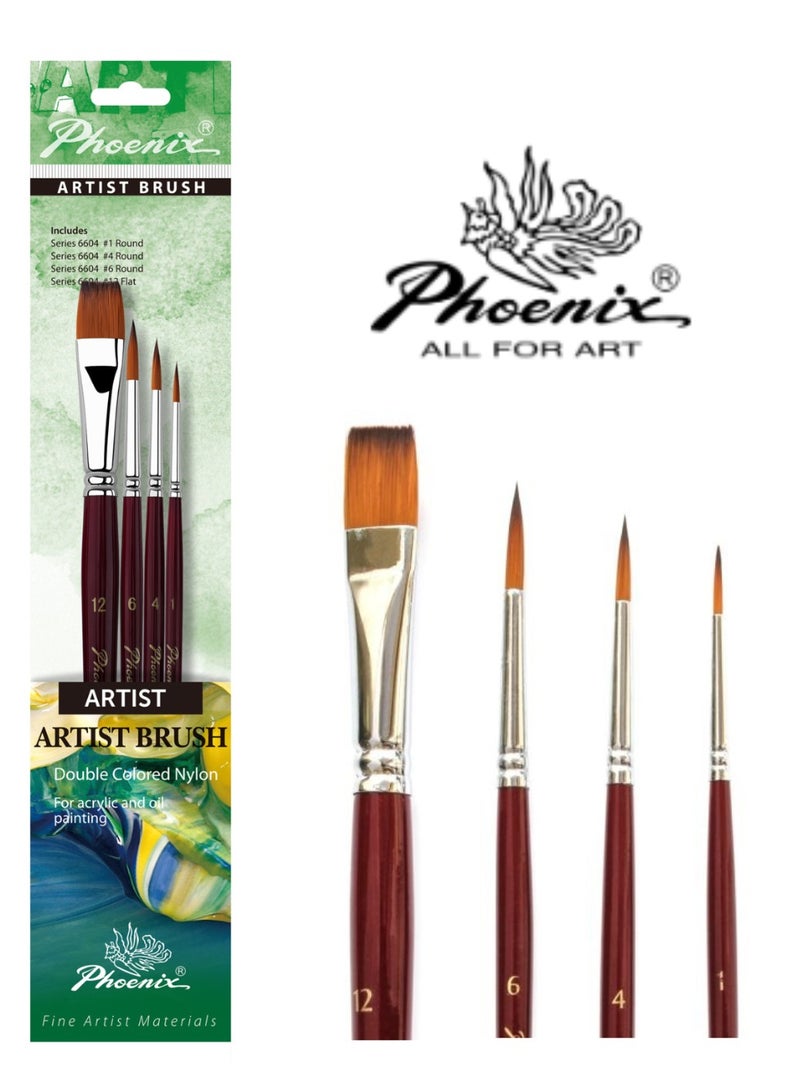 Phoenix Brush set (4) for Acrylic and Oil colors - Image 1