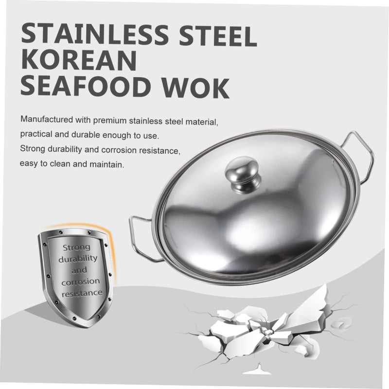 Stainless Steel Cooking Pot 11 Inch With Lid Portable For Soup Stove And Camping - Image 3