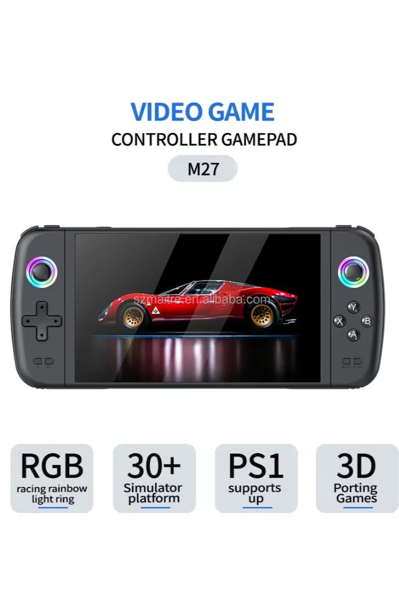 BlueFire M27 Handheld Game Console – 7-inch IPS Screen, 64GB TF Card, 30+ Emulators, RGB Joystick Lights, 3D Game Support, 4000mAh Battery – Portable Retro Gaming Device for PS1, GBA, NES, MAME & More (Support Up to 256GB)  - Image 2