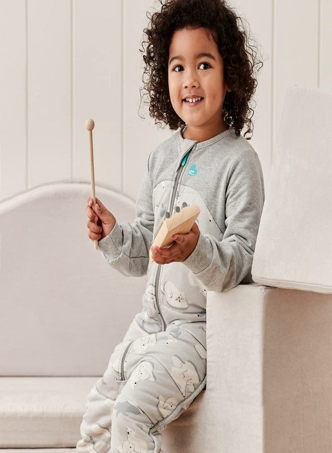 LOVE TO dream بدلة نوم إضافية دافئة للأطفال (24-36 شهرًا) من لوف تو دريم، كيس نوم ناعم للغاية بتنظيم درجة الحرارة، بطانية قابلة للارتداء بوزن 3.5TOG، رمادي - Image 3