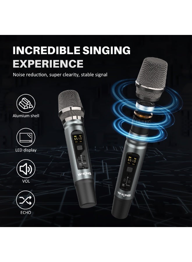 W-KING 300W Peak Loudest Boom Box with Two Microphones, 7.5" Subwoofer/2.1Ch/IPX7 Waterproof, 200W RMS Party Large Bluetooth Speaker Wireless with 2 Woofers/DSP/BT5.4/APP/Fast Charge/OTG/AUX/Guitar-in, Massive Bass for Outdoors - Image 2