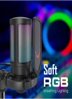 FIFINE FIFINE Gaming USB Microphone for PC PS5, FIFINE Condenser Mic with Quick Mute, RGB Indicator, Stand, Pop Filter, Shock Mount, Gain Control for Streaming Discord Twitch Podcasts Videos- AmpliGame - A6  - Image 5