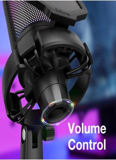 FIFINE FIFINE Gaming USB Microphone for PC PS5, FIFINE Condenser Mic with Quick Mute, RGB Indicator, Stand, Pop Filter, Shock Mount, Gain Control for Streaming Discord Twitch Podcasts Videos- AmpliGame - A6  - Image 4