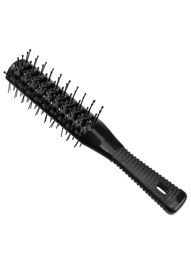 Marsrut Vented Hair Brush Anti Static Double Row 2 Sided Comb Best For Blow Drying Styling Care Style Mens Woman Women Bristle Two Dual Vent Plastic Half Round Professional Brushes With Ballpoint PinsBlack 