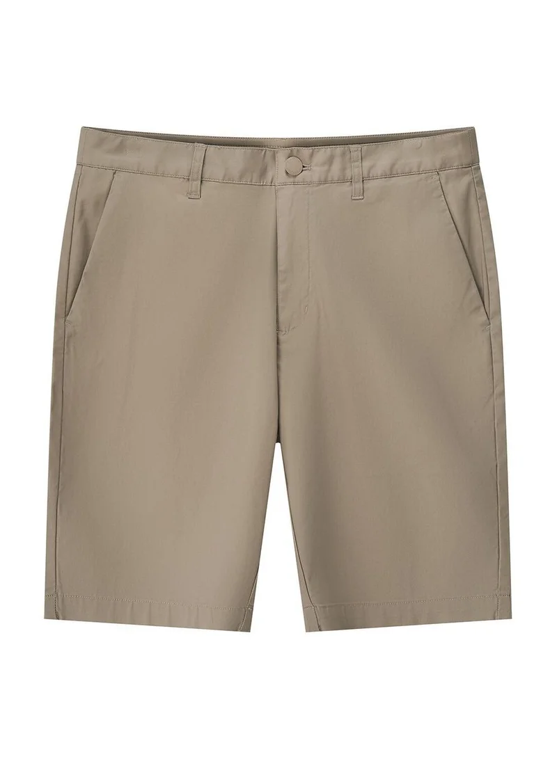 Men’s Slim Fit Stretch Twill Bermuda Shorts | Low Rise with Elastic Waist