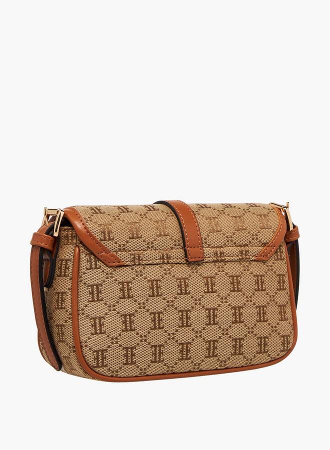 ايل حقيبة كروس بودي بحزام قابل للتعديل بنقش شعار - Image 4