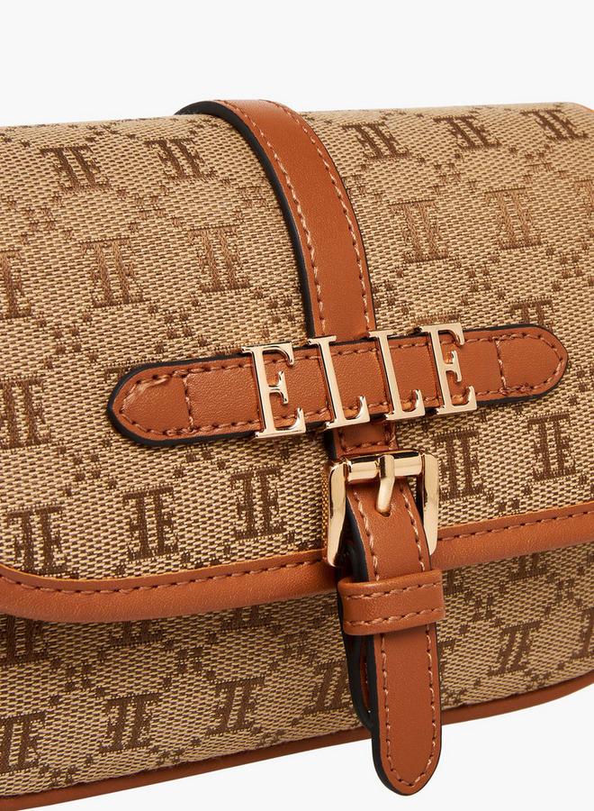 ايل حقيبة كروس بودي بحزام قابل للتعديل بنقش شعار - Image 5