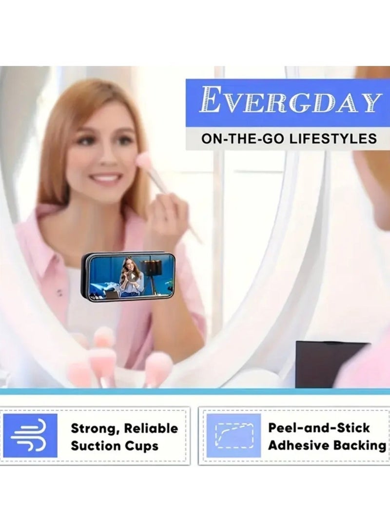 CleanWave - The Pure Effect 2-Piece Black Suction Cup Phone Holder Set – Waterproof, Strong-Grip Back Mount for Desk, Home, Office & Car, Compact and Modern Stand Design - Image 2