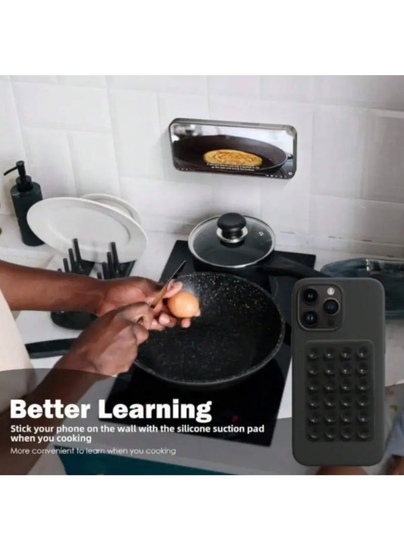 CleanWave - The Pure Effect 2-Piece Black Suction Cup Phone Holder Set – Waterproof, Strong-Grip Back Mount for Desk, Home, Office & Car, Compact and Modern Stand Design - Image 3