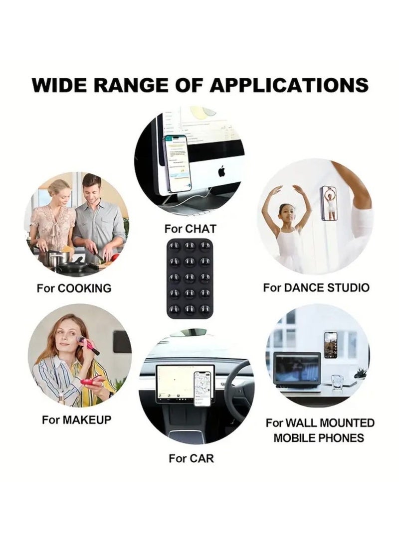 CleanWave - The Pure Effect 2-Piece Black Suction Cup Phone Holder Set – Waterproof, Strong-Grip Back Mount for Desk, Home, Office & Car, Compact and Modern Stand Design - Image 4