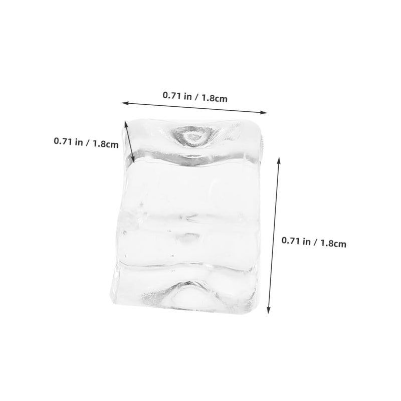 Unomor 100Pcs Transparent Simulated Plastic Ice Cubes for Cocktails Photography and Events - Image 3