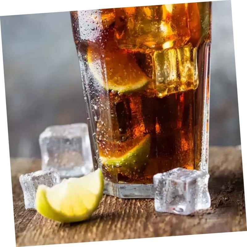 Unomor 100Pcs Transparent Simulated Plastic Ice Cubes for Cocktails Photography and Events - Image 5
