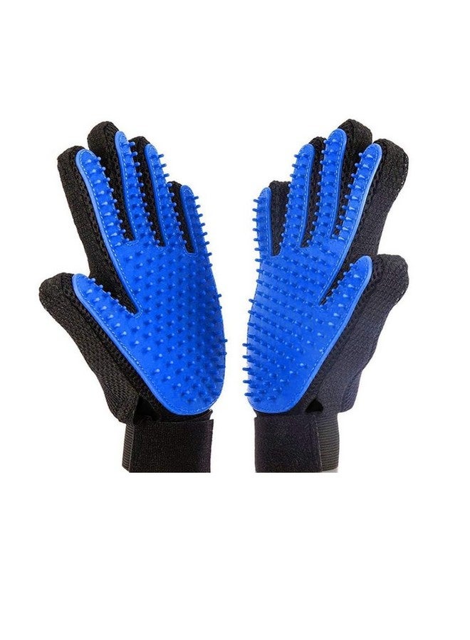 Generic Dog Grooming Gloves for Cats and Dogs, Soft Rubber Pet Grooming Gloves with Comfortable Handle for Cleaning Dirty Paws, Dirty Dog Brushing Gloves for Cats and Dogs, 1 Pair Blue  - Image 1