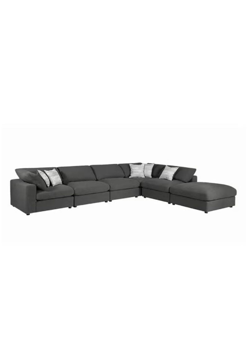 Swedish Wood and Linen L-Shape Sofa - Grey - pzsku/ZD18A25879AE01E5B678EZ/45/_/1737405743/fccdc18e-f7fe-4e96-9c9a-871e3469613d