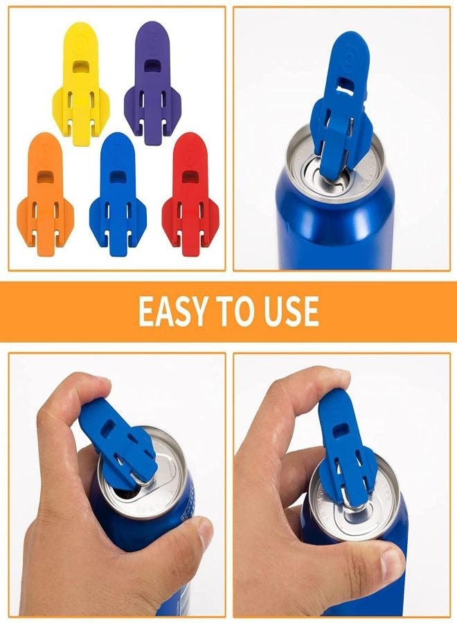 TCJ 6Pcs Easy Can Opener, Beverage Can Lid Protector, Sparkling beverage Can Lid , Manual Easy Can Opener，Preventing air leakage Dustproof Dust prevention Easy to open a can Party Picnic - Image 1