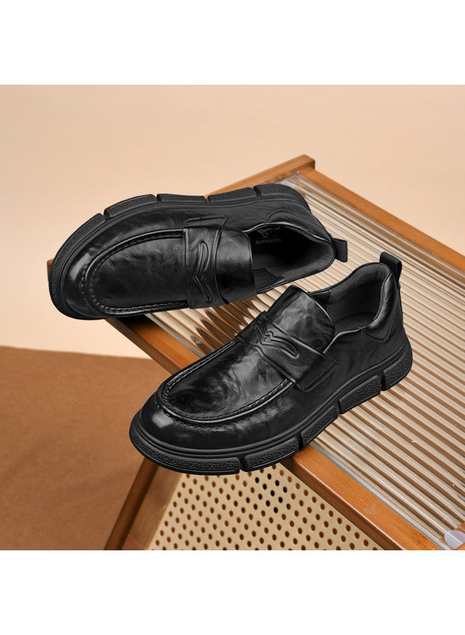 Septwolves Fall New Men's Bean Shoes, Soft Sole And Upper, Comfortable Slip-on Business Casual Commuter Loafers - Image 5