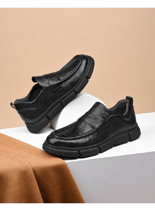Septwolves Fall New Men's Bean Shoes, Soft Sole And Upper, Comfortable Slip-on Business Casual Commuter Loafers - Image 1