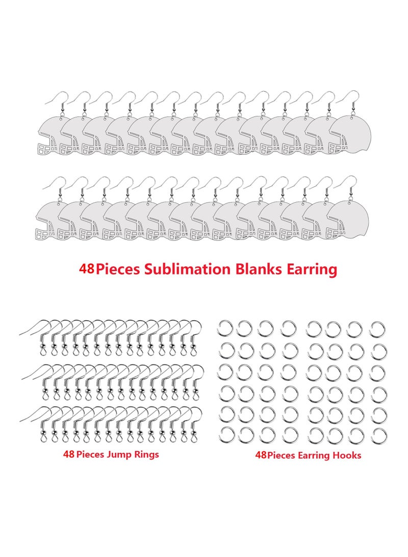 SYOSI Sublimation Earring Blanks Bulk, 48 Pcs Double Sided Heat Transfer Sublimation Earrings Sublimation Jewelry Blanks, for Jewelry DIY Making Supplies (Helmet) - Image 2