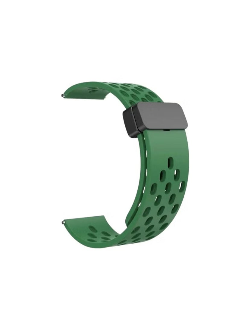 Strap Silicone Magnetic Buckle 20MM For Samsung Gear Sport/Watch 6/5/4/5 Pro 45mm/S2 classic/active 2 40mm 44mm/Amazfit GTS 2/2e/GTS 3/3 Pro/GTS 4/GTS 2 Mini/3 Mini/4 Mini/Bip 3/Bip 3 Pro