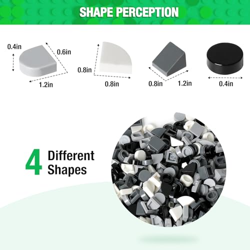 MANNIDOO 4800 Pieces Flat Parts and Pieces 4 Sizes Classic DIY Dots Expansion Set Building Bulk Studs Accessory for Smooth Surface Compatible with All Major Brands 4 Colors - Image 5