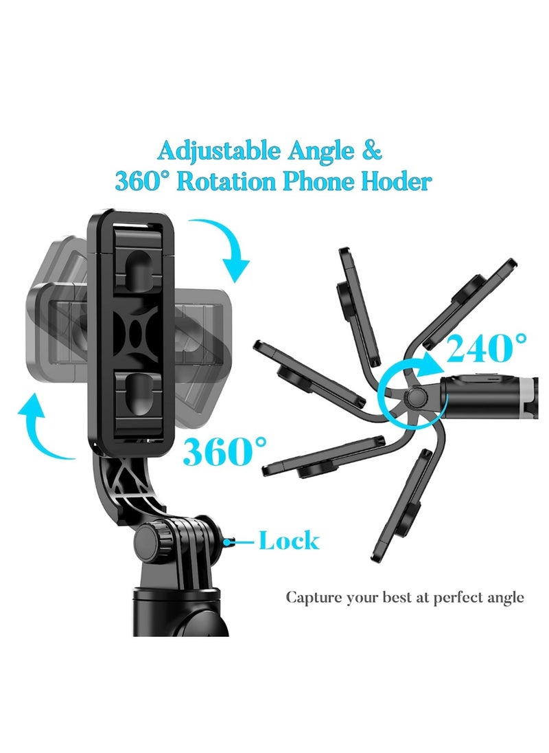 Generic - Portable 41 Inch Selfie Stick Phone Tripod with Wireless Remote Extendable Tripod Stand 360 Rotation Compatible with iPhone 14 13 12 11 pro Xs Max Xr X 8 7 6 Plus, Android Samsung Smartphone - Image 1