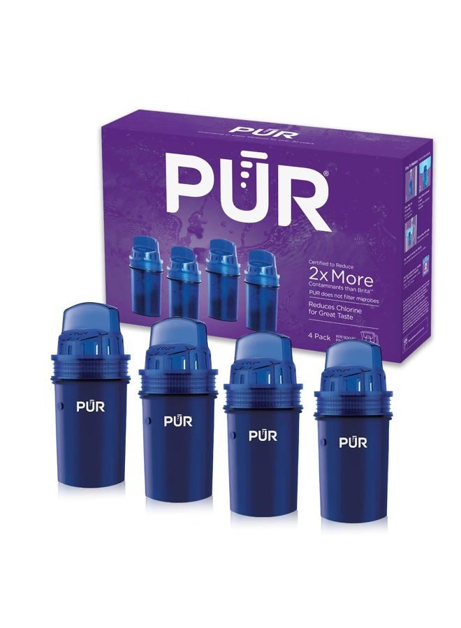 Pur Water Pitcher Replacement Filter (Pack of 4), Blue – Compatible with all PUR Pitcher and Dispenser Filtration Systems, PPF900Z - Image 1
